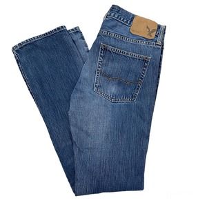 AMERICAN EAGLE Men's Original Straight Medium Wash Jeans, 30x34